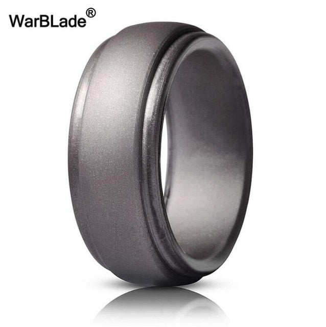 WarBLade New Food Grade FDA Silicone Rings Men Wedding Rubber Bands Hypoallergenic Flexible Antibacterial Silicone Finger Ring