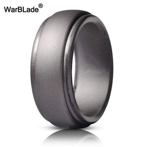 WarBLade New Food Grade FDA Silicone Rings Men Wedding Rubber Bands Hypoallergenic Flexible Antibacterial Silicone Finger Ring