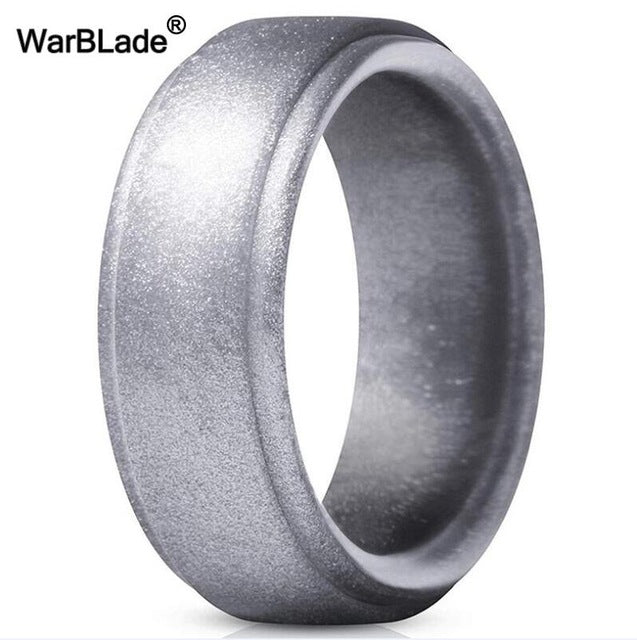WarBLade New Food Grade FDA Silicone Rings Men Wedding Rubber Bands Hypoallergenic Flexible Antibacterial Silicone Finger Ring