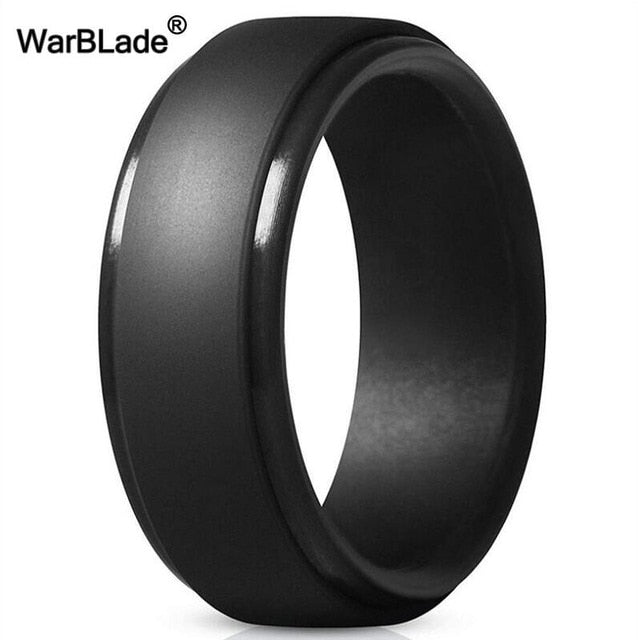 WarBLade New Food Grade FDA Silicone Rings Men Wedding Rubber Bands Hypoallergenic Flexible Antibacterial Silicone Finger Ring