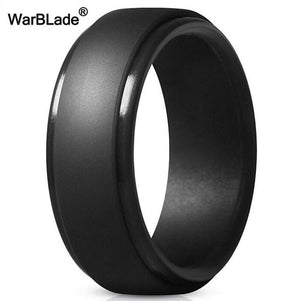 WarBLade New Food Grade FDA Silicone Rings Men Wedding Rubber Bands Hypoallergenic Flexible Antibacterial Silicone Finger Ring