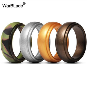 WarBLade New Food Grade FDA Silicone Rings Men Wedding Rubber Bands Hypoallergenic Flexible Antibacterial Silicone Finger Ring