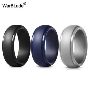 WarBLade New Food Grade FDA Silicone Rings Men Wedding Rubber Bands Hypoallergenic Flexible Antibacterial Silicone Finger Ring