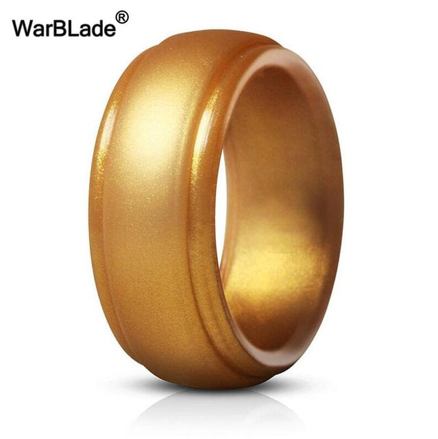 WarBLade New Food Grade FDA Silicone Rings Men Wedding Rubber Bands Hypoallergenic Flexible Antibacterial Silicone Finger Ring