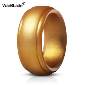 WarBLade New Food Grade FDA Silicone Rings Men Wedding Rubber Bands Hypoallergenic Flexible Antibacterial Silicone Finger Ring