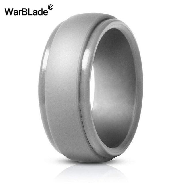 WarBLade New Food Grade FDA Silicone Rings Men Wedding Rubber Bands Hypoallergenic Flexible Antibacterial Silicone Finger Ring