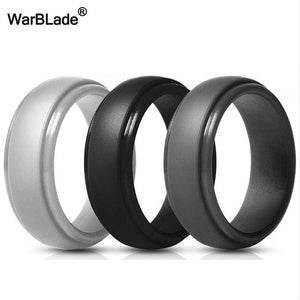 WarBLade New Food Grade FDA Silicone Rings Men Wedding Rubber Bands Hypoallergenic Flexible Antibacterial Silicone Finger Ring