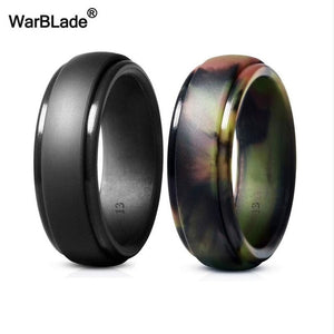 WarBLade New Food Grade FDA Silicone Rings Men Wedding Rubber Bands Hypoallergenic Flexible Antibacterial Silicone Finger Ring