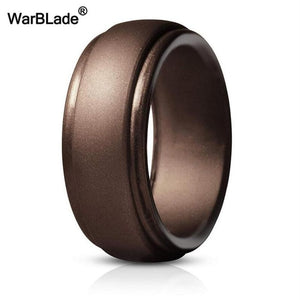 WarBLade New Food Grade FDA Silicone Rings Men Wedding Rubber Bands Hypoallergenic Flexible Antibacterial Silicone Finger Ring