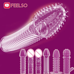 Nozzle on Penis Dick Extensions condom Penis Sleeve Male Enlargement for Men Delay Spray Massager Cock Ring Cover Adult Sex Toys