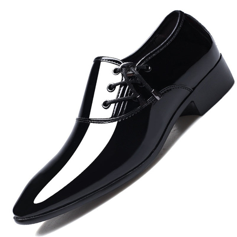 2019 Newest Men Dress Shoes Designer Business Office Lace-Up Loafers Casual Driving Shoes Men's Flat Party Leather Dance Shoes