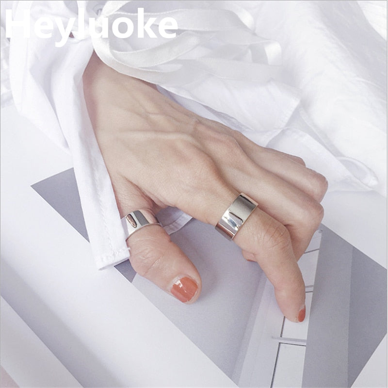 2019 New arrival 100% 925 Sterling thumb Glossy rings for women big Faced Wide Finger Rings For Unisex Jewelry mama men bts