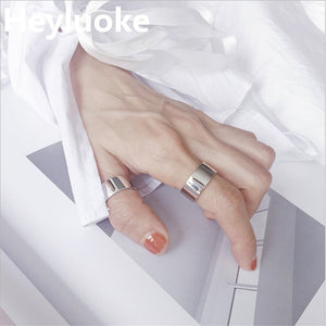 2019 New arrival 100% 925 Sterling thumb Glossy rings for women big Faced Wide Finger Rings For Unisex Jewelry mama men bts