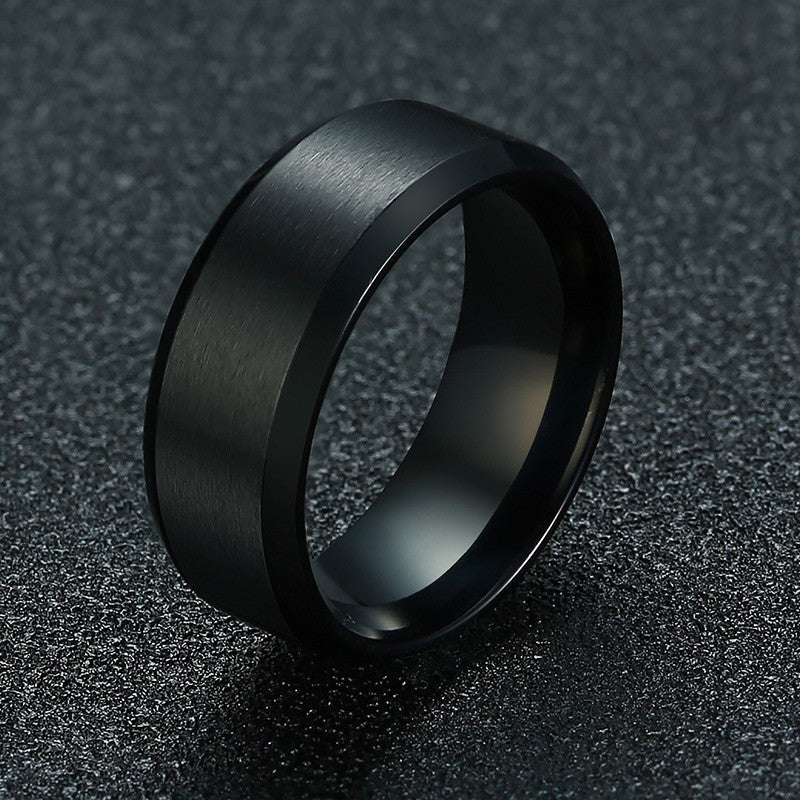 ZORCVENS 2019 New Fashion 8mm Classic Ring Male 316L Stainless Steel Jewelry Wedding Ring For Man