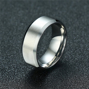 ZORCVENS 2019 New Fashion 8mm Classic Ring Male 316L Stainless Steel Jewelry Wedding Ring For Man