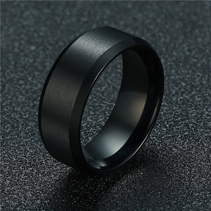 ZORCVENS 2019 New Fashion 8mm Classic Ring Male 316L Stainless Steel Jewelry Wedding Ring For Man