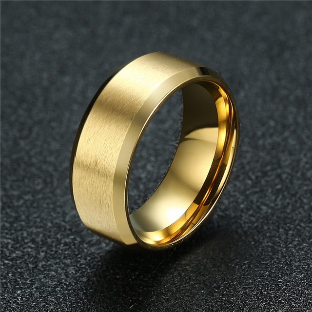 ZORCVENS 2019 New Fashion 8mm Classic Ring Male 316L Stainless Steel Jewelry Wedding Ring For Man