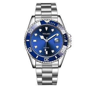 Hot Sales Mens Watches Top Brand YOLAKO Luxury Men Fashion Military Stainless Steel Date Sport Quartz Analog Wrist Watch