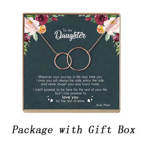 Rose Gold Necklace Women Infinity Double Circles Pendant  Two Interlocking Choker Necklaces & Pendant For Daughter From Mom