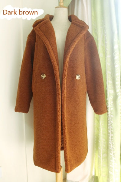 2019 new teddy coat faux fur long coat women lamb fur coat 10 color thick coat