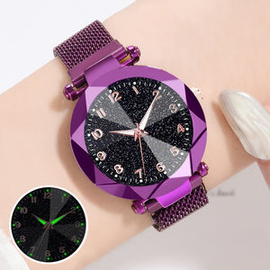 Women Watches 2019 Brand Luxury Bracelet Quartz Stainless Steel Band Magnet Buckle Starry Sky Wrist Watch Ladies Dress Clock