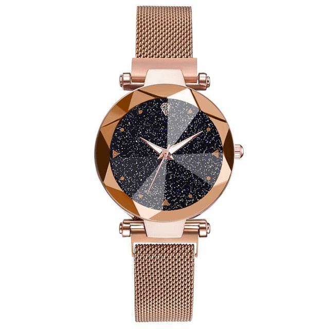 Women Watches Luxury Starry Sky Stainless Steel Mesh Magnetic Strap Ladies Watch Quartz Wrist Watch Relojes Zegarek Damski