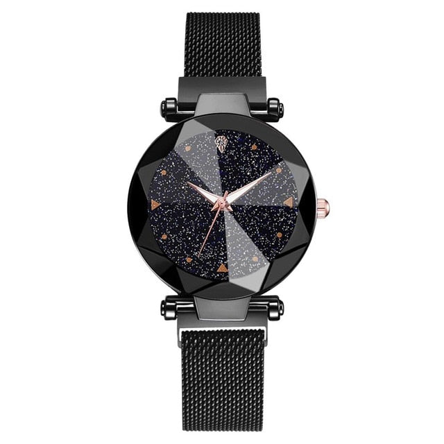 Women Watches Luxury Starry Sky Stainless Steel Mesh Magnetic Strap Ladies Watch Quartz Wrist Watch Relojes Zegarek Damski