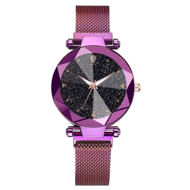 Women Watches Luxury Starry Sky Stainless Steel Mesh Magnetic Strap Ladies Watch Quartz Wrist Watch Relojes Zegarek Damski