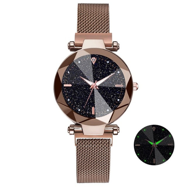 2019 Luxury Watch Women Starry Sky Design Quartz Watches For Women Mesh Magnet Casual Watches Relogio Feminino Ladies Clock