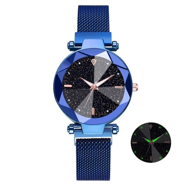 2019 Luxury Watch Women Starry Sky Design Quartz Watches For Women Mesh Magnet Casual Watches Relogio Feminino Ladies Clock