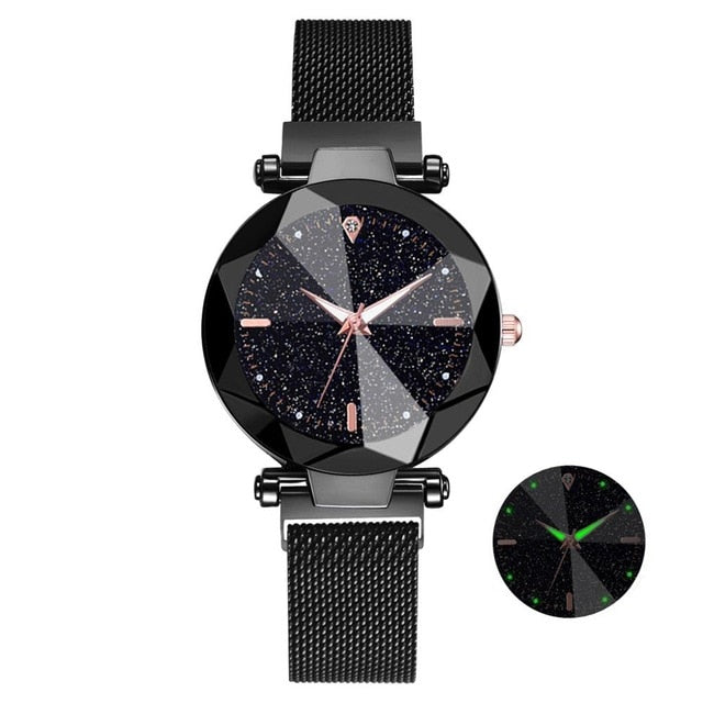 2019 Luxury Watch Women Starry Sky Design Quartz Watches For Women Mesh Magnet Casual Watches Relogio Feminino Ladies Clock