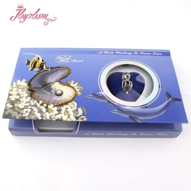 Natural Freshwater Pearl Wish Box Necklace Popular Cage Holder Natural Oyster Box DIY Jewelry Box Christmas For Woman Gift 1 Box