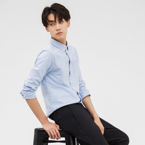 Metersbonwe Brand Men Smart Casual Shirts 2019 Spring Autumn Male Slim Long Sleeve shirts regular Cotton Male Basic tops