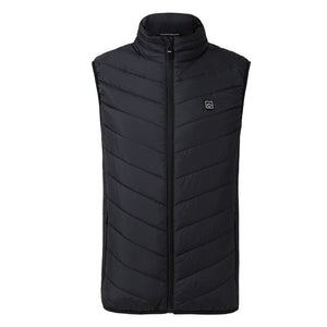 FALIZA USB Heated Vest Men Winter Heating Jacket Male Waistcoat Thermal Warm Clothing Feather Sleeveless Gilet Homme Vests MJ117