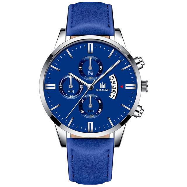 Relogio Masculino watches men fashion Sport box stainless steel leather band watch Quartz business wristwatch Reloj Hombre 2019