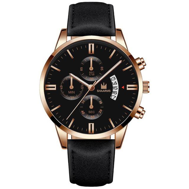 Relogio Masculino watches men fashion Sport box stainless steel leather band watch Quartz business wristwatch Reloj Hombre 2019