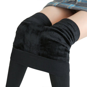 NORMOV Women Winter Slim Warm Leggins Knitter Thick Elastic Velvet Trouser High Waist Leggings Fitness Workout Pants Female