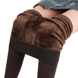 NORMOV Women Winter Slim Warm Leggins Knitter Thick Elastic Velvet Trouser High Waist Leggings Fitness Workout Pants Female