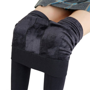 NORMOV Women Winter Slim Warm Leggins Knitter Thick Elastic Velvet Trouser High Waist Leggings Fitness Workout Pants Female