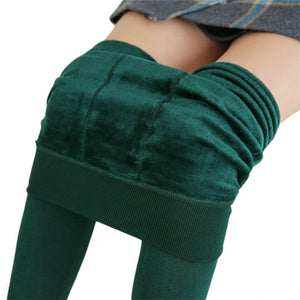 NORMOV Women Winter Slim Warm Leggins Knitter Thick Elastic Velvet Trouser High Waist Leggings Fitness Workout Pants Female