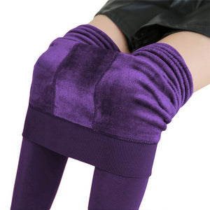 NORMOV Women Winter Slim Warm Leggins Knitter Thick Elastic Velvet Trouser High Waist Leggings Fitness Workout Pants Female