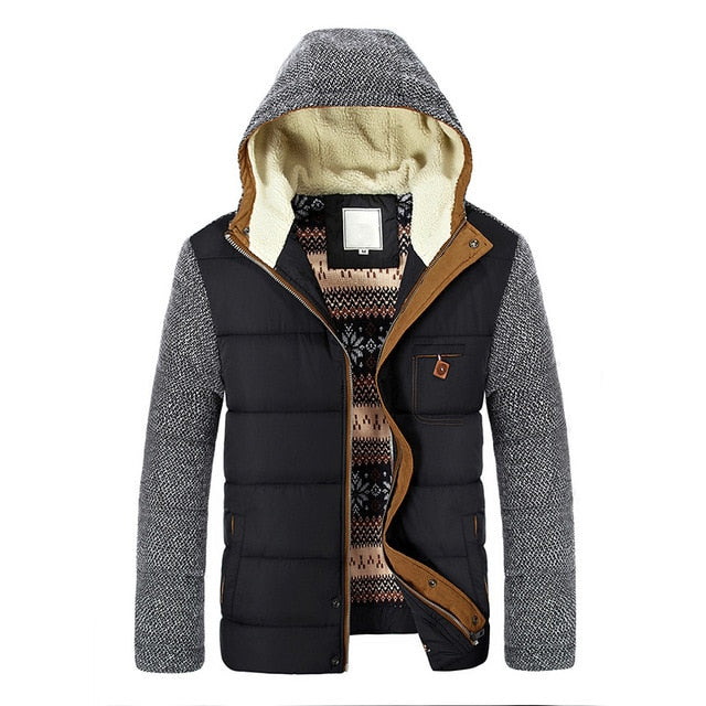 Mountainskin Winter Coat Men's Warm Parkas Thick Fleece Cotton Coats Slim Male Jackets Hooded Coat Mens Brand Clothing SA830