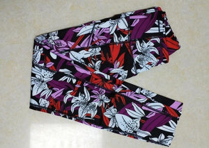 Monbeeph print leggings high waist pants Ankle-Length Pants 7/8 capris pants Pencil skinny Pants