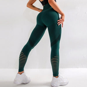 Women High Waist Fitness Leggings Feamle Workout Mesh Breathable Clothing Training Leggins Mujer