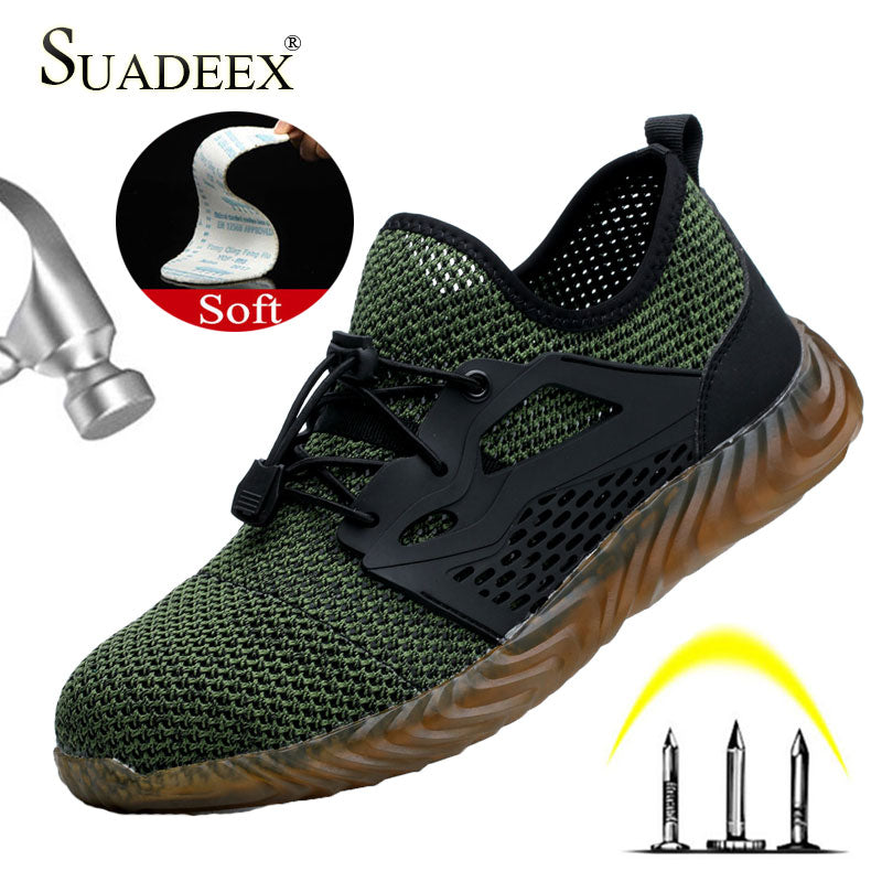 SUADEEX Men Women Work Safety Shoes Anti smashing Steel Toe cap Puncture proof Work shoes For Dropshipping