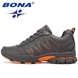 BONA 2019 New Designers Casual Shoes Men Style Cow Split Sneakers Male Lightweight  Outdoor Fashion Footwear Man Trendy Comfy