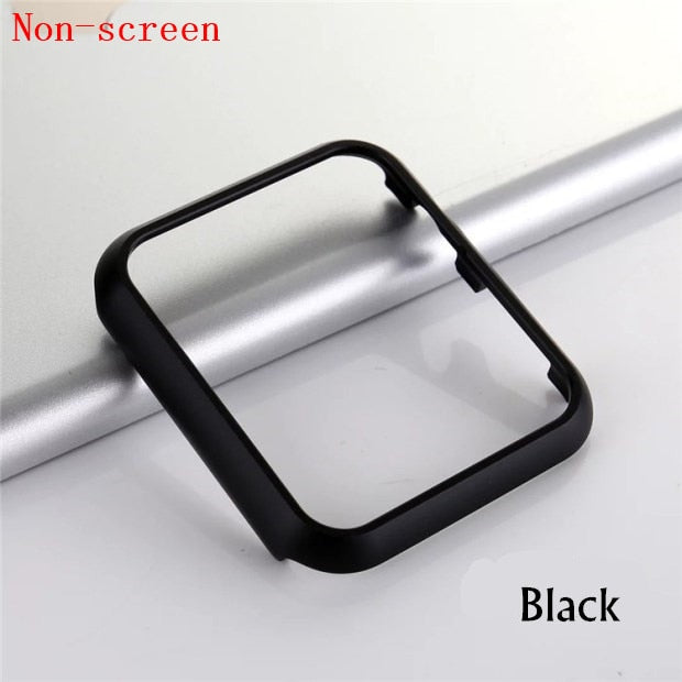 Glass+Frame matel case For Apple Watch 5 4 3 44mm 42mm iwatch band 40mm 38mm Metal bumper All-around screen protector frame