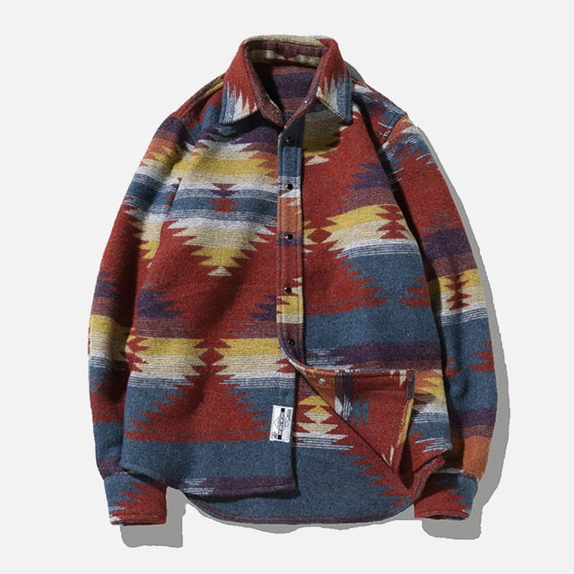 Plus Size 5XL Flannel Woolen Men's Shirt Blouses Panelled Long Sleeve Thicken Men Shirts 2020 Casual Male Streetwear Clothes