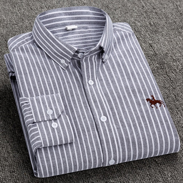 S-6XL Plus size New  OXFORD FABRIC 100% COTTON excellent comfortable slim fit button collar business men casual shirts tops