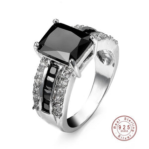 2019 Hot Sale 100% Genuine 925 Silver With AAA Zircon Rings For Women Girls CZ Crystal Mosaic Jewelry Valentine's Gift 6 Colors